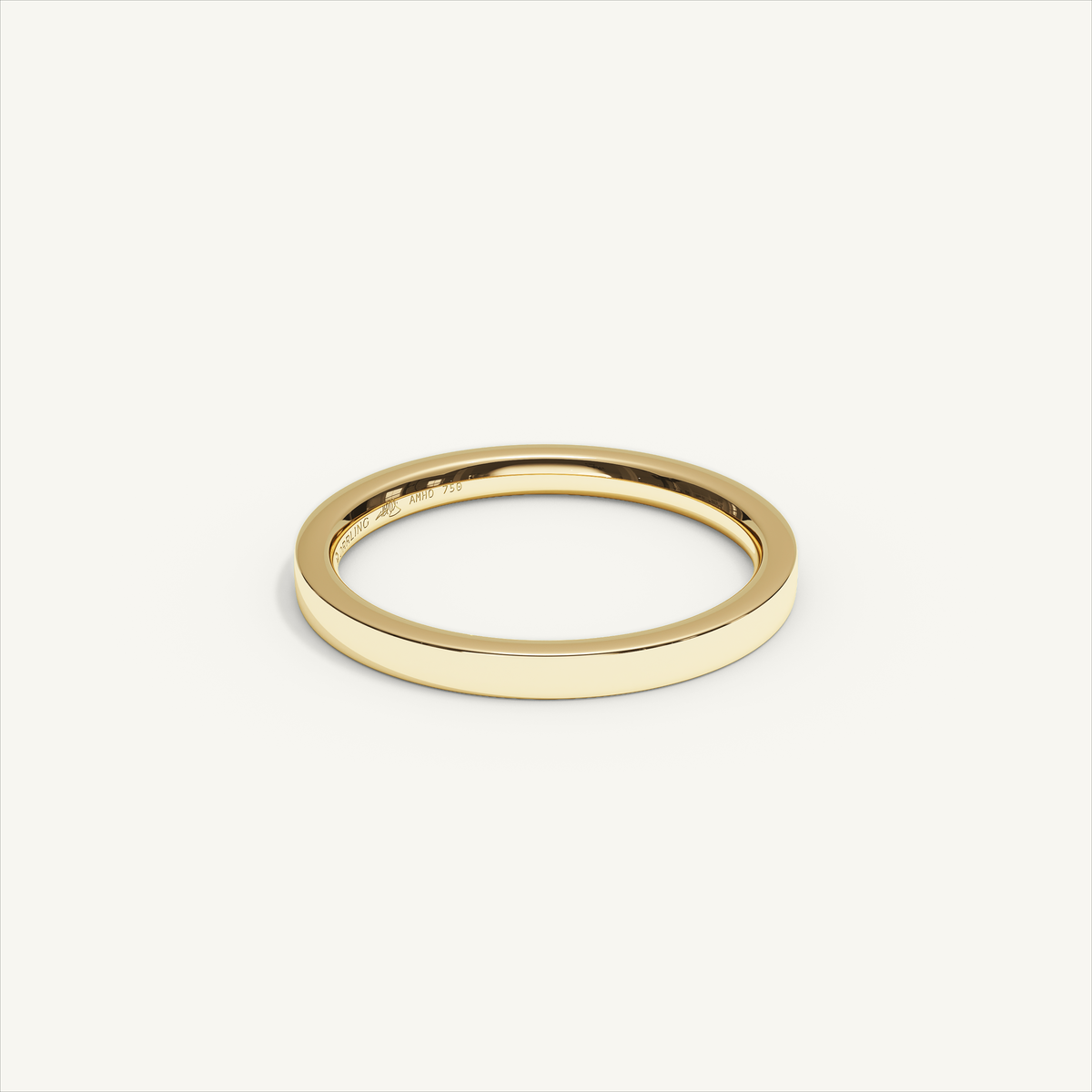 ECHELON 2 mm — 18K yellow gold plain wedding band, product view 1