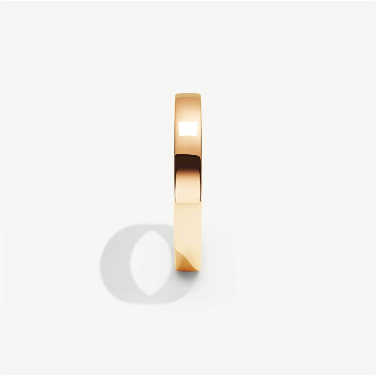 ECHELON 3 mm — 18K rose gold plain wedding band, product view 3
