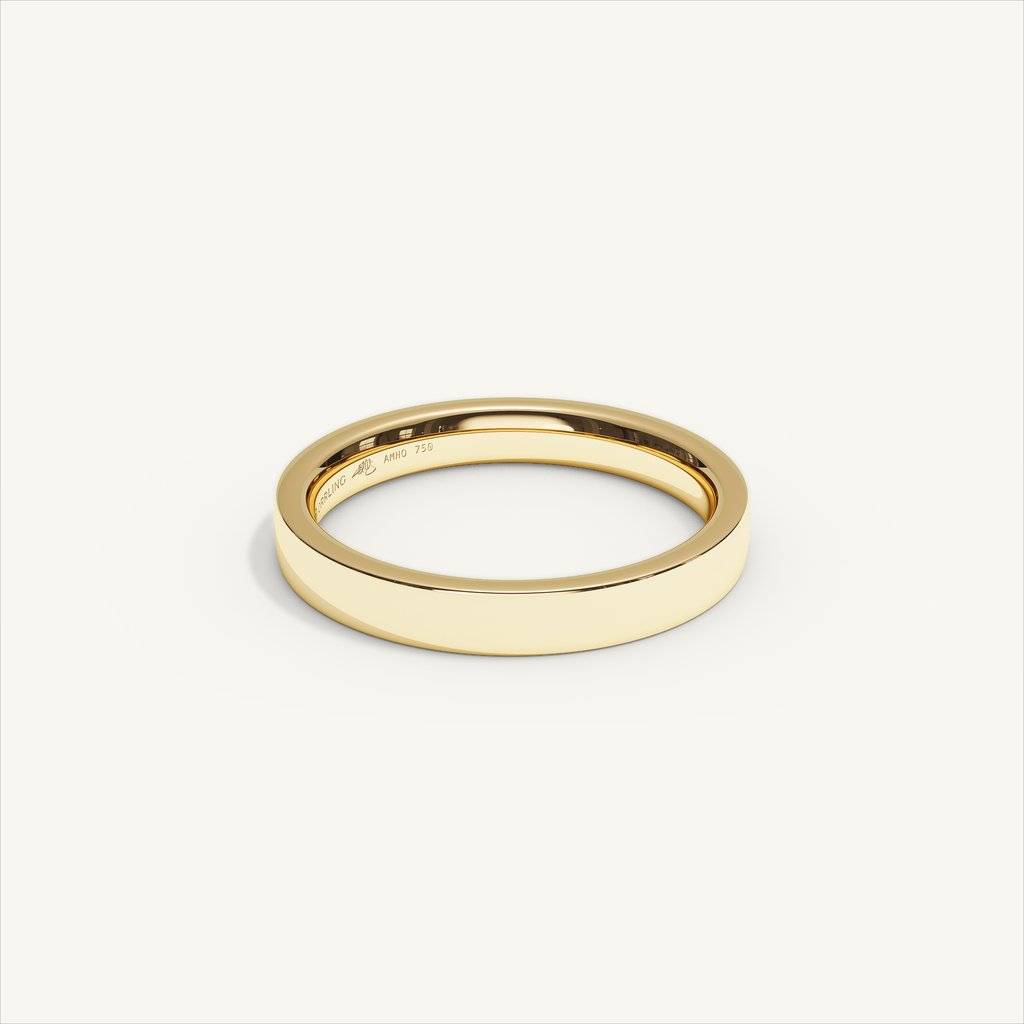 ECHELON 3 mm — 18K yellow gold plain wedding band, product view 1
