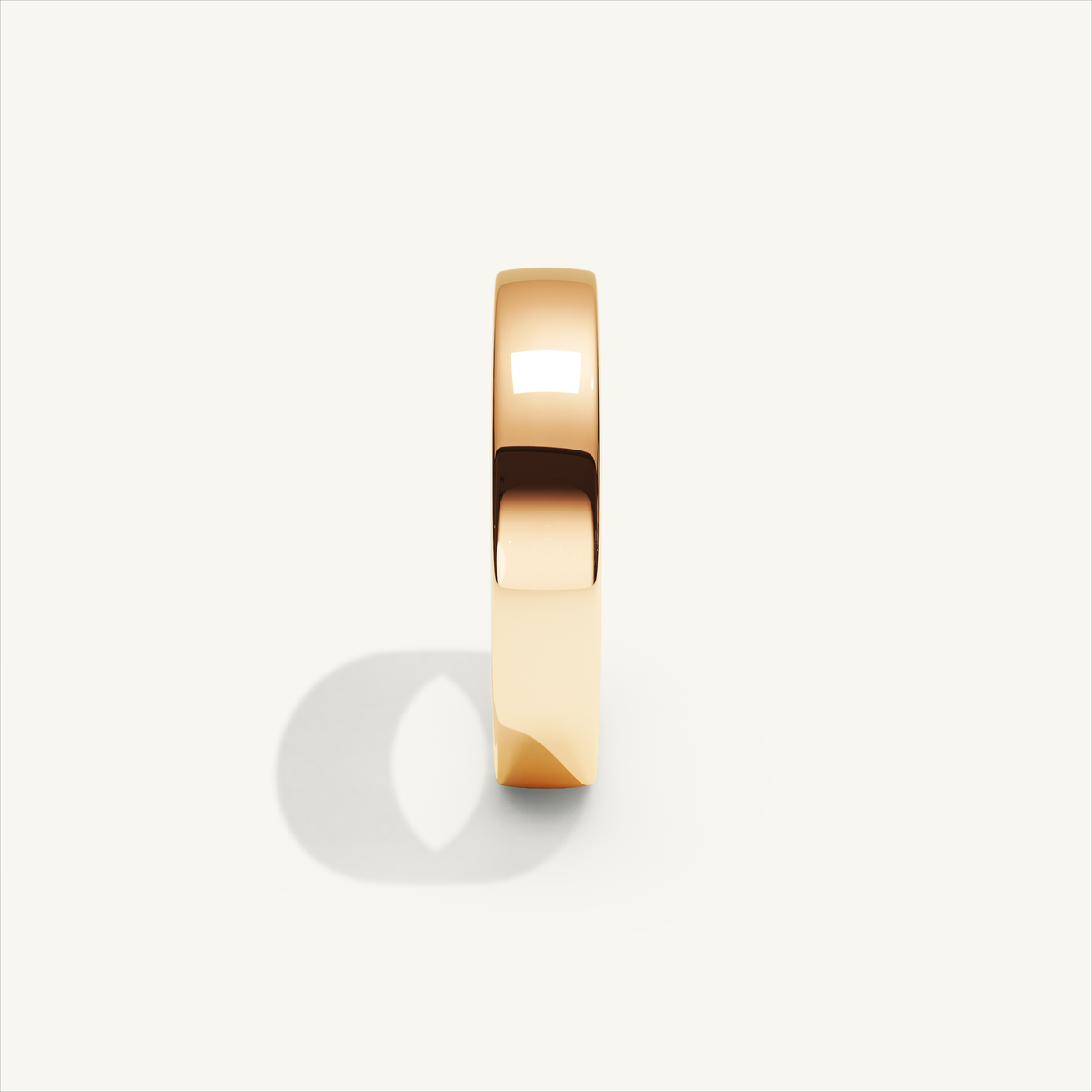 ECHELON 4 mm — 18K rose gold plain wedding band, product view 3