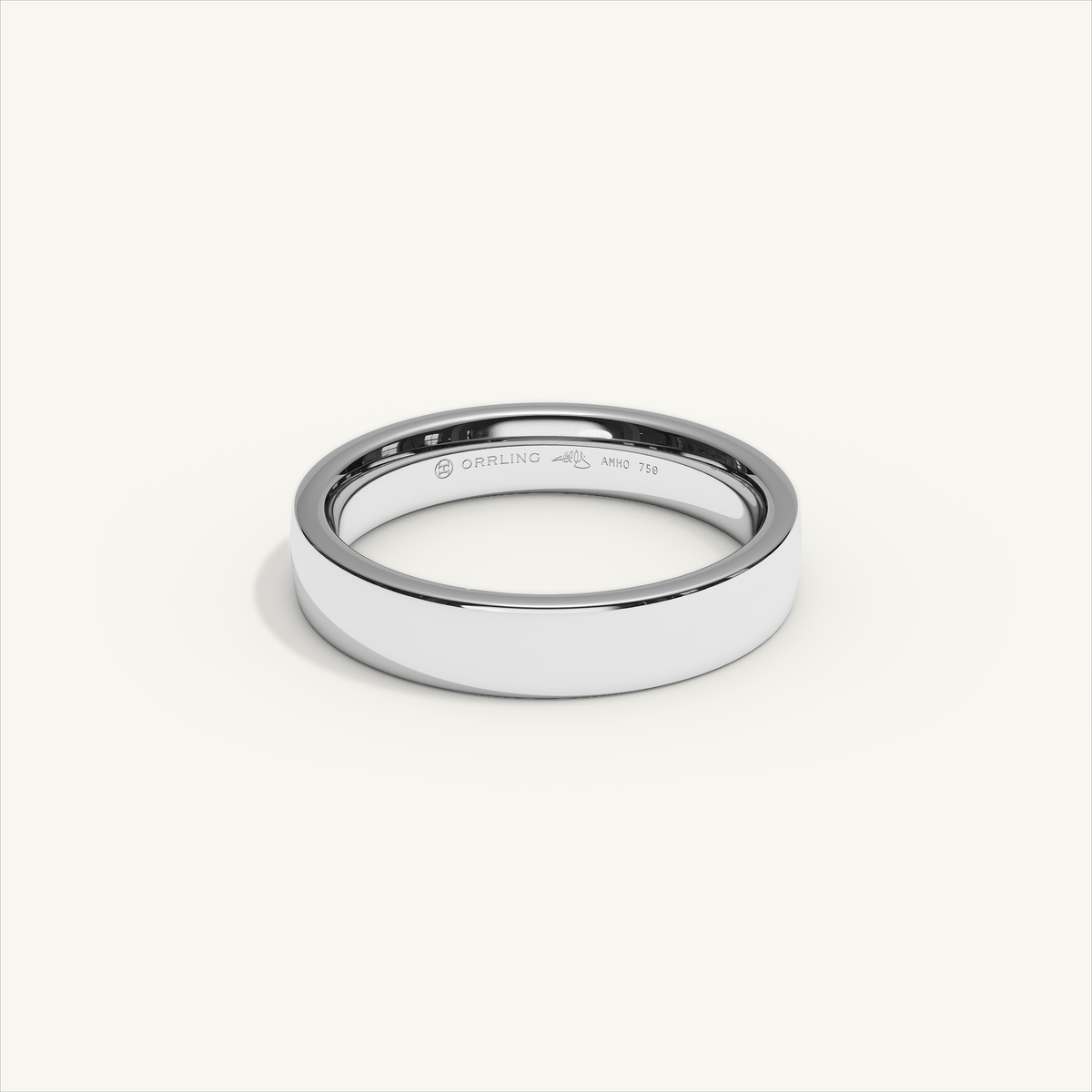 ECHELON 4 mm — 18K white gold plain wedding band, product view 0