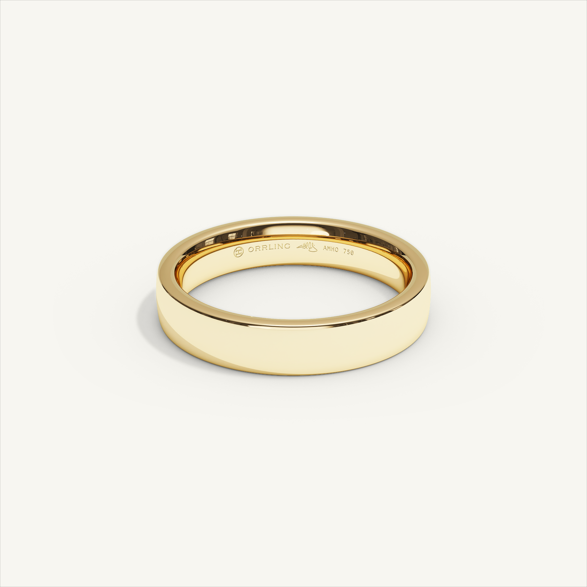 ECHELON 4 mm — 18K yellow gold plain wedding band, product view 0