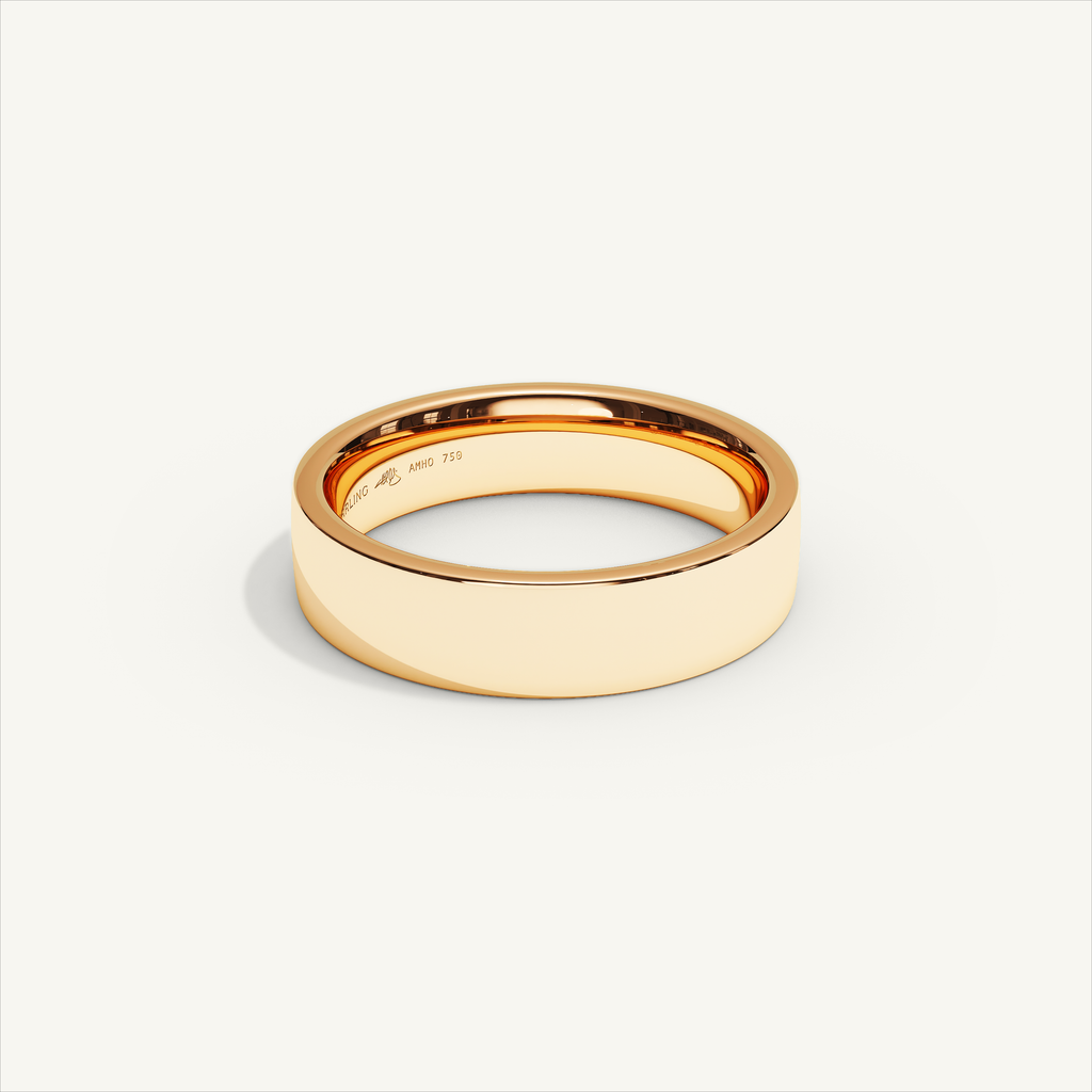 ECHELON 5 mm — 18K rose gold plain wedding band, product view 1