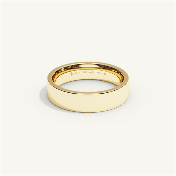 ECHELON 5 mm — 18K yellow gold plain wedding band, product view 0