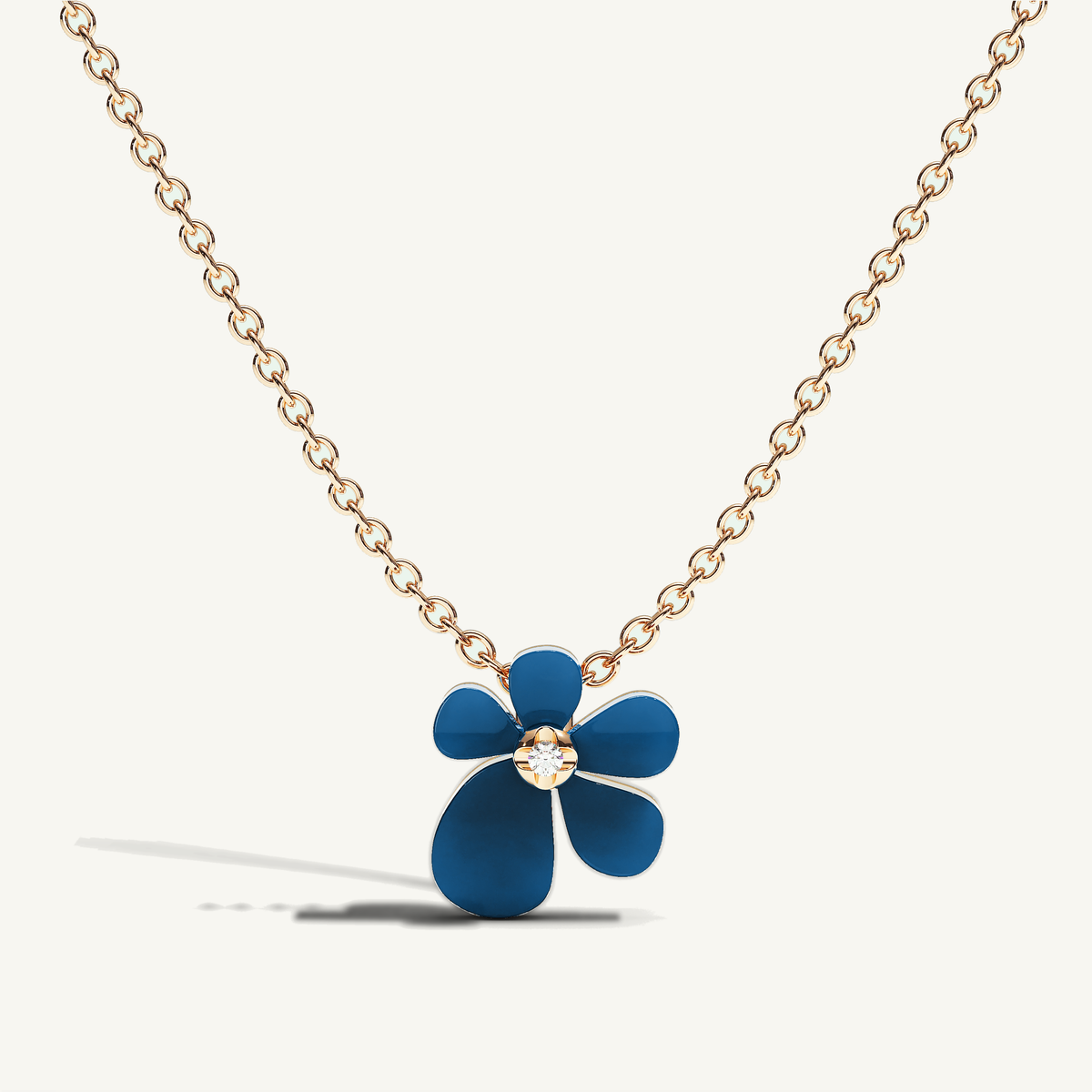 Gisela Blue Agate Solitaire Necklace — view 1