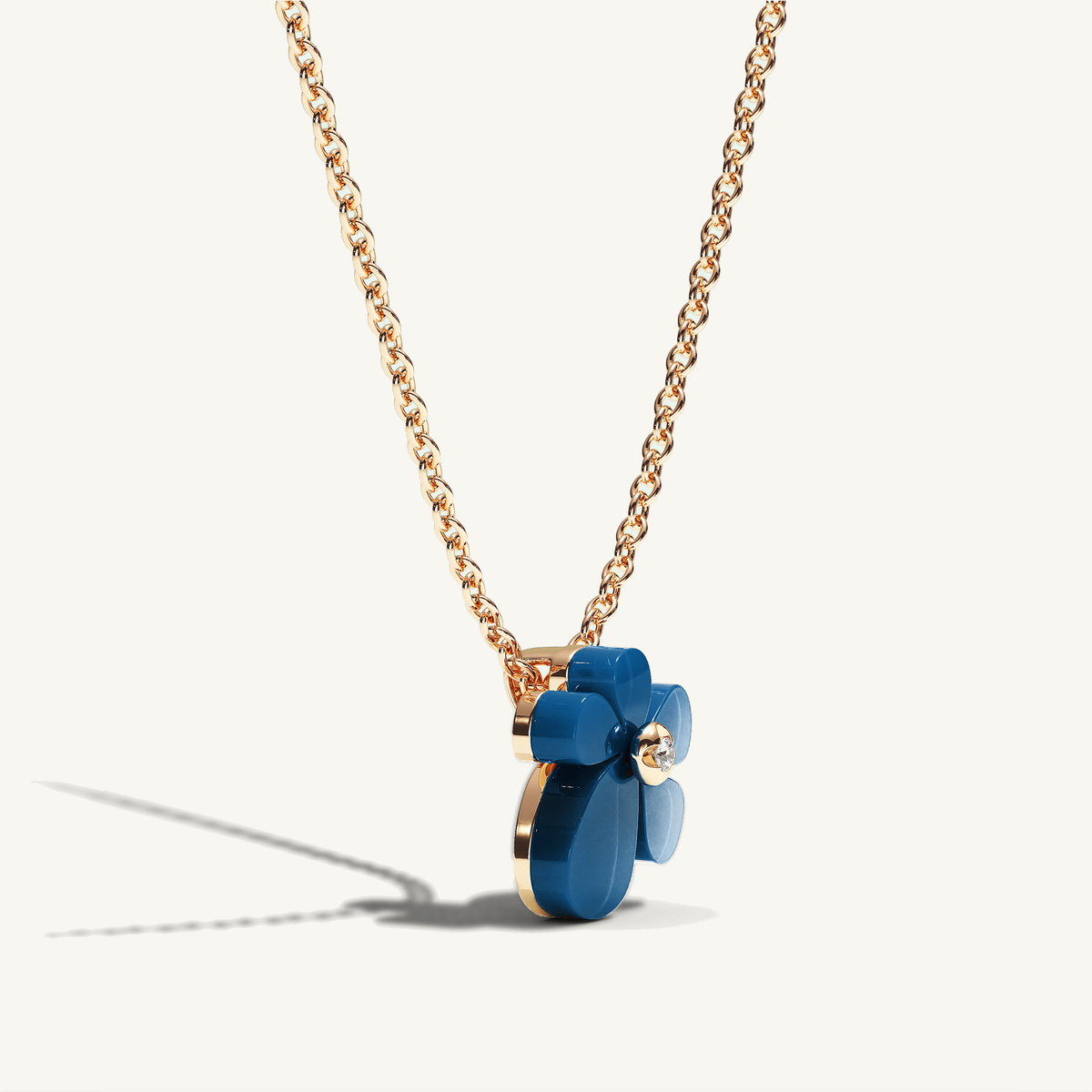 Gisela Blue Agate Solitaire Necklace — view 2
