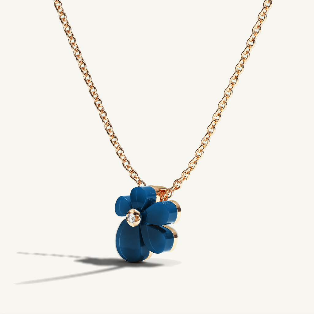 Gisela Blue Agate Solitaire Necklace — view 3