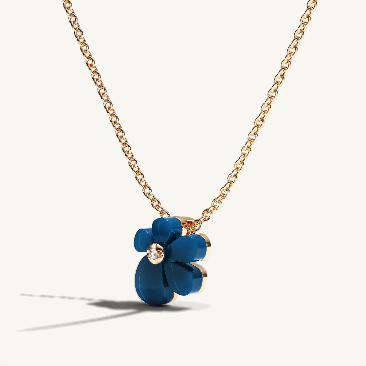 Gisela Blue Agate Solitaire Necklace — view 3