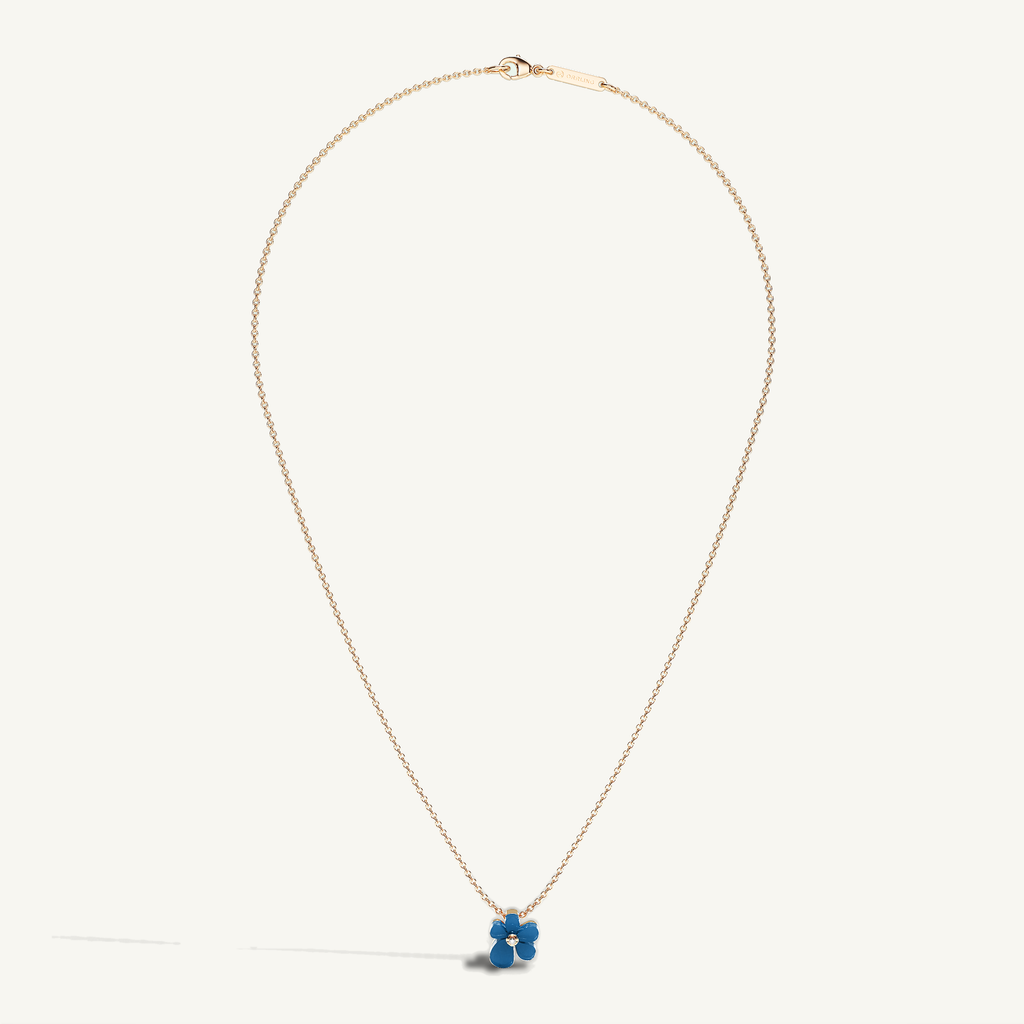 Gisela Blue Agate Solitaire Necklace — view 5