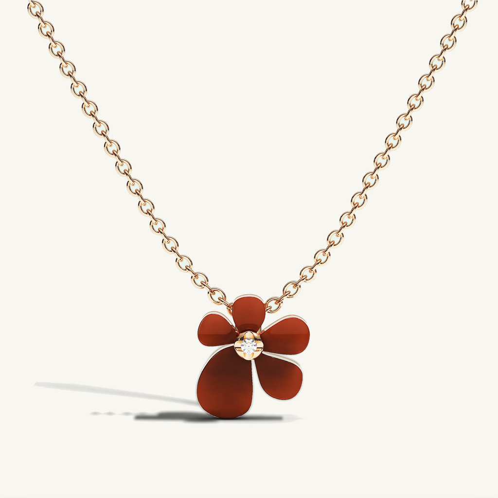 Gisela Carnelian Solitaire Necklace — view 1