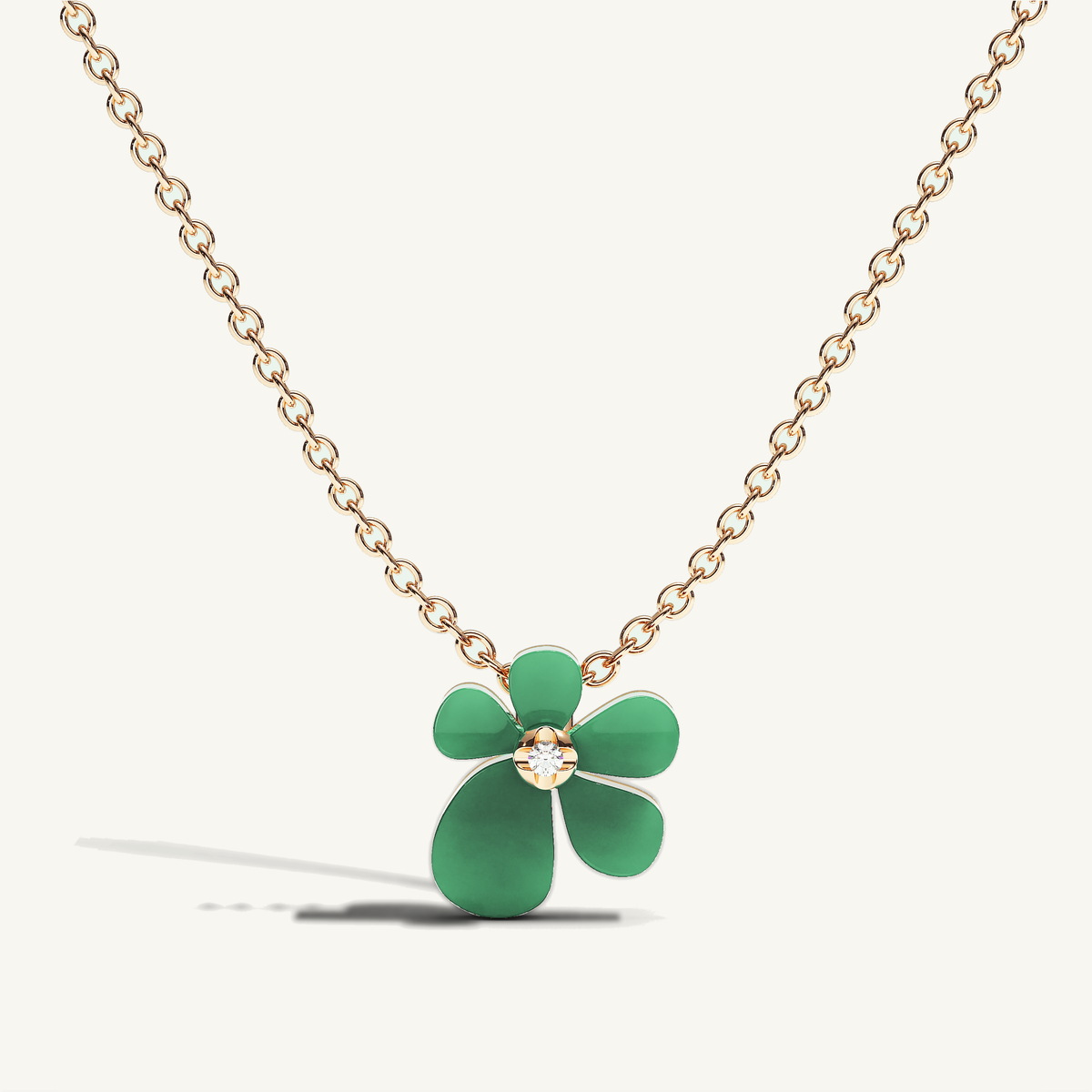 Gisela Chrysoprase Solitaire Necklace — view 1