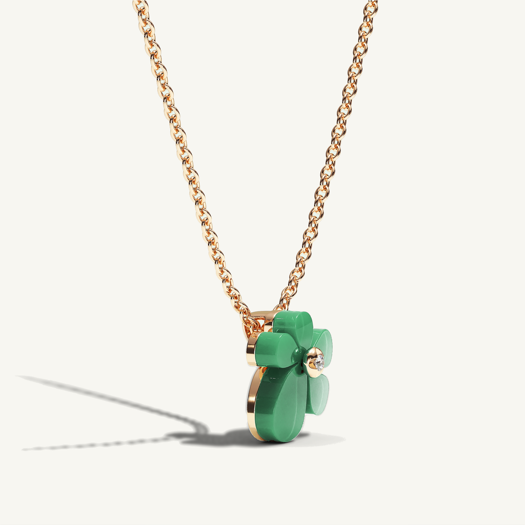 Gisela Chrysoprase Solitaire Necklace — view 2