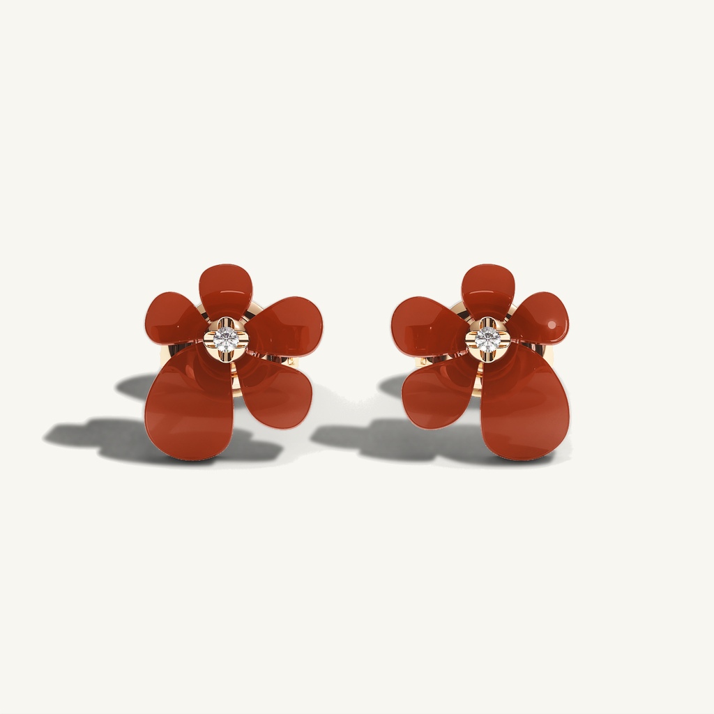 Gisela Carnelian Studs — view 1