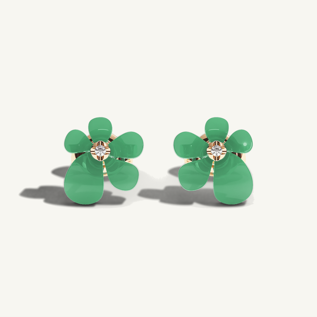 Gisela Chrysoprase Studs — view 1