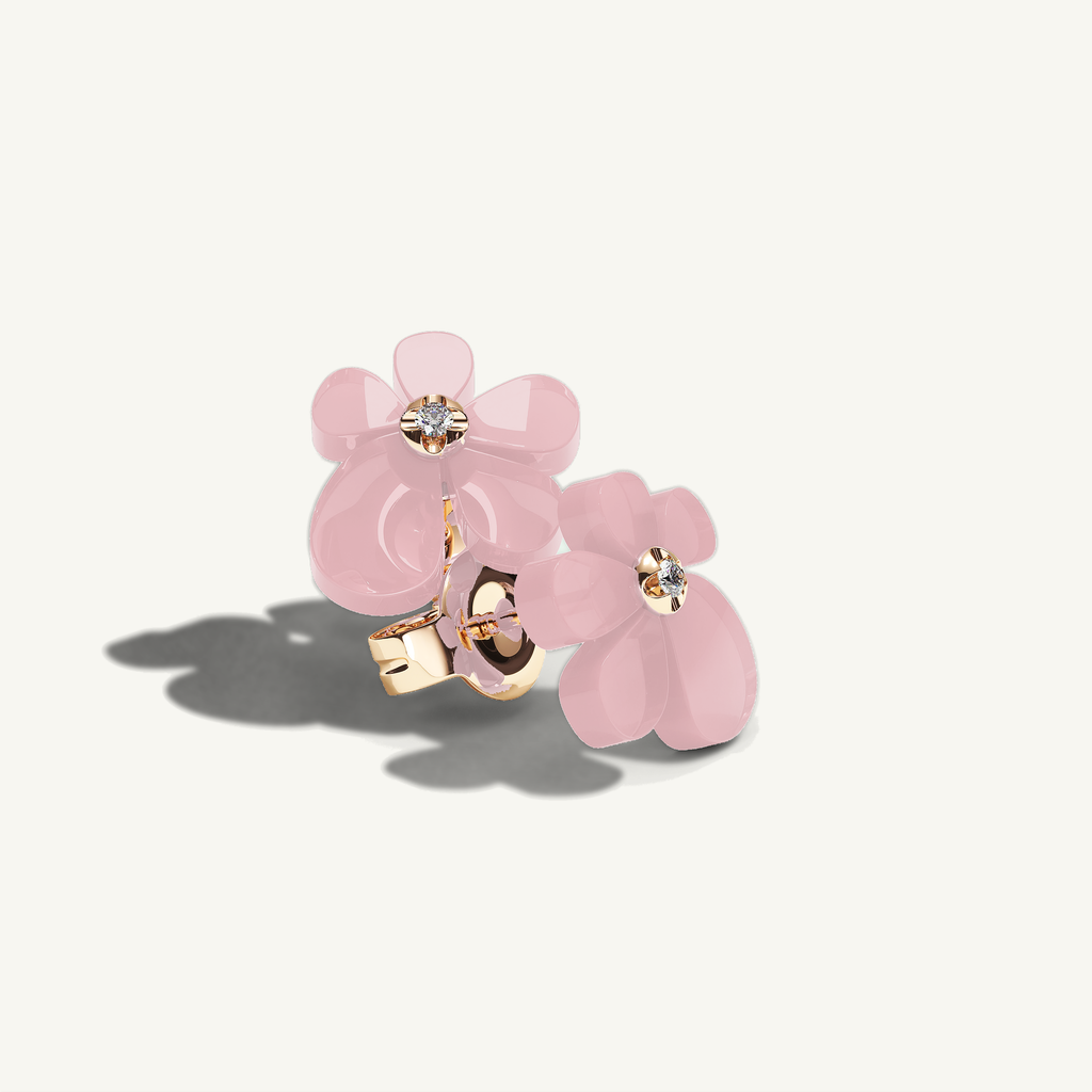 Gisela Rose Quartz Studs — view 4