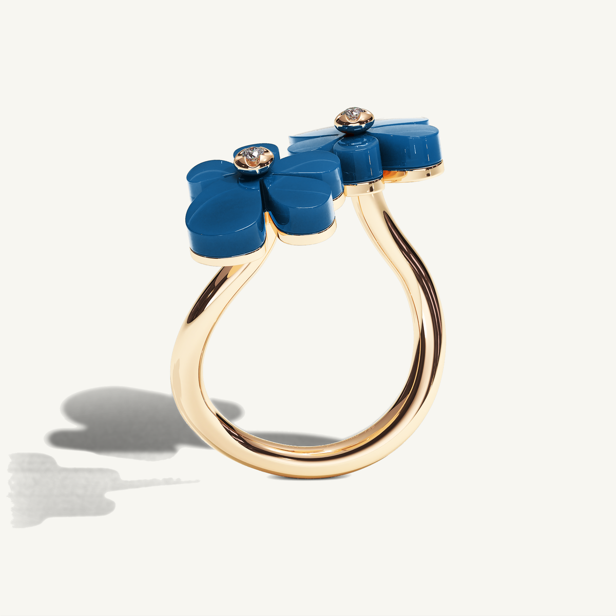 Gisela Blue Agate Siblings Ring — view 3