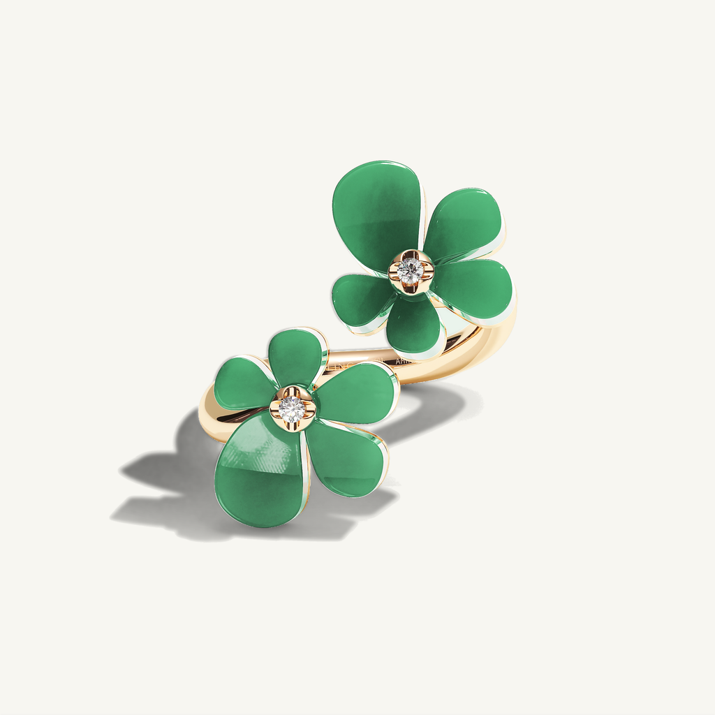 Gisela Chrysoprase Siblings Ring — view 1