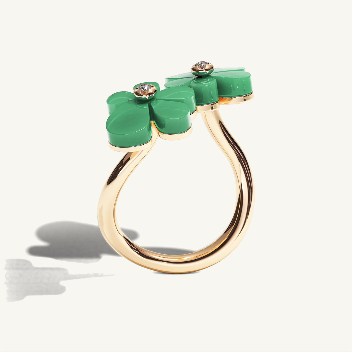 Gisela Chrysoprase Siblings Ring — view 3