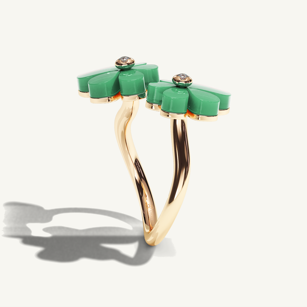 Gisela Chrysoprase Siblings Ring — view 4