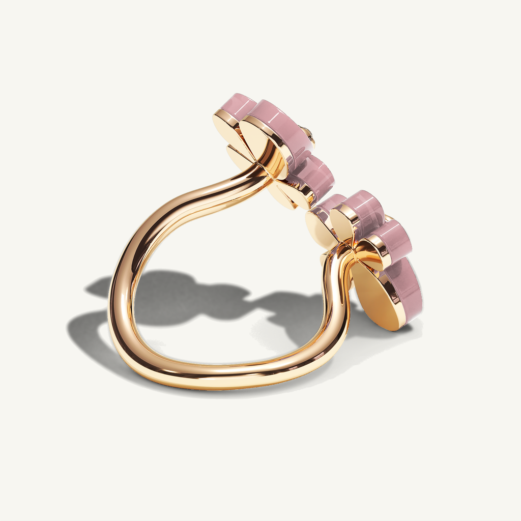 Gisela Rose Quartz Siblings Ring — view 5