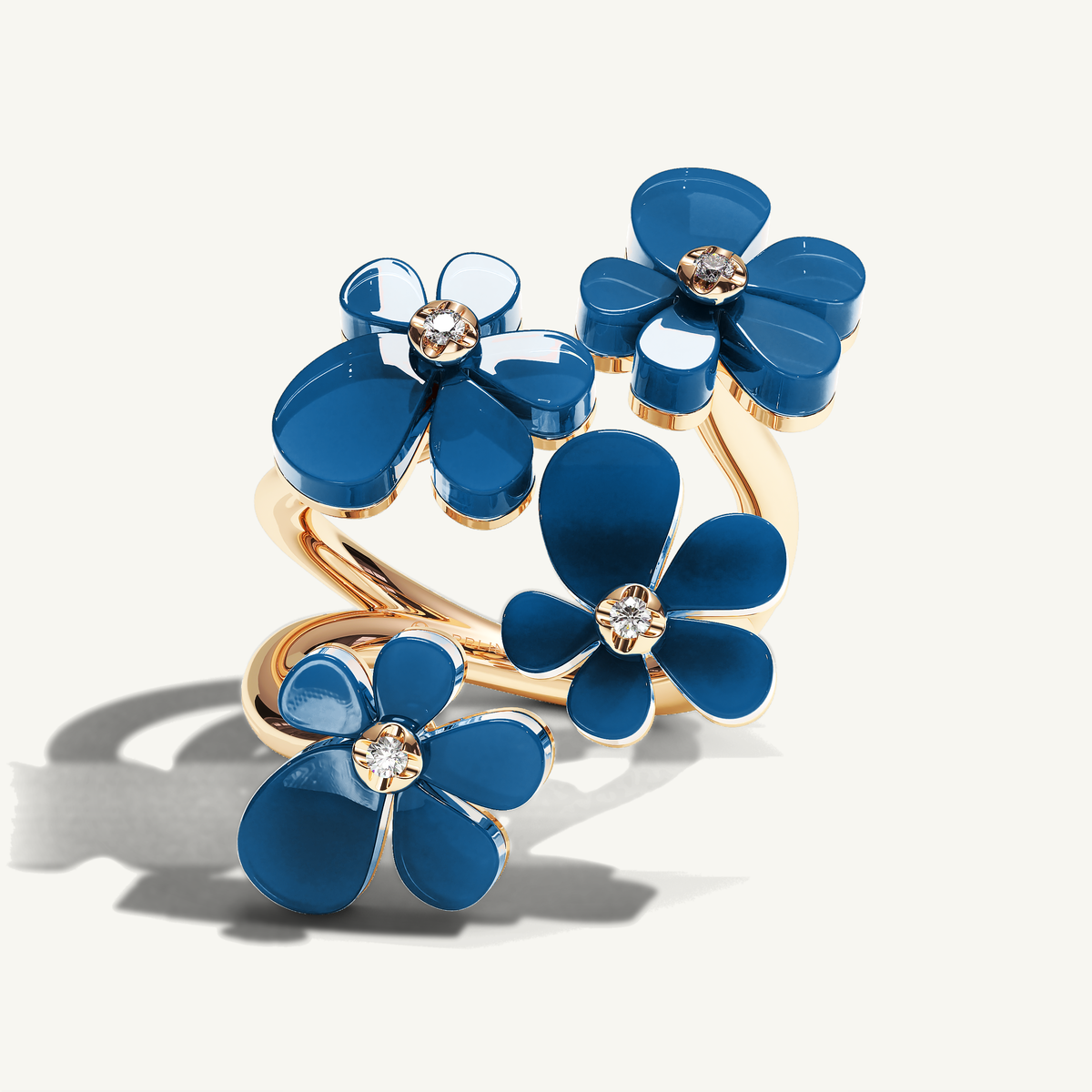 Gisela Blue Agate Tetra Ring — view 1