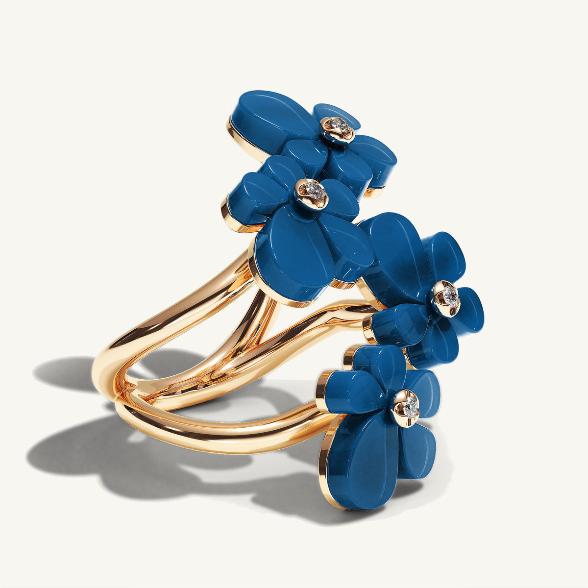 Gisela Blue Agate Tetra Ring — view 2