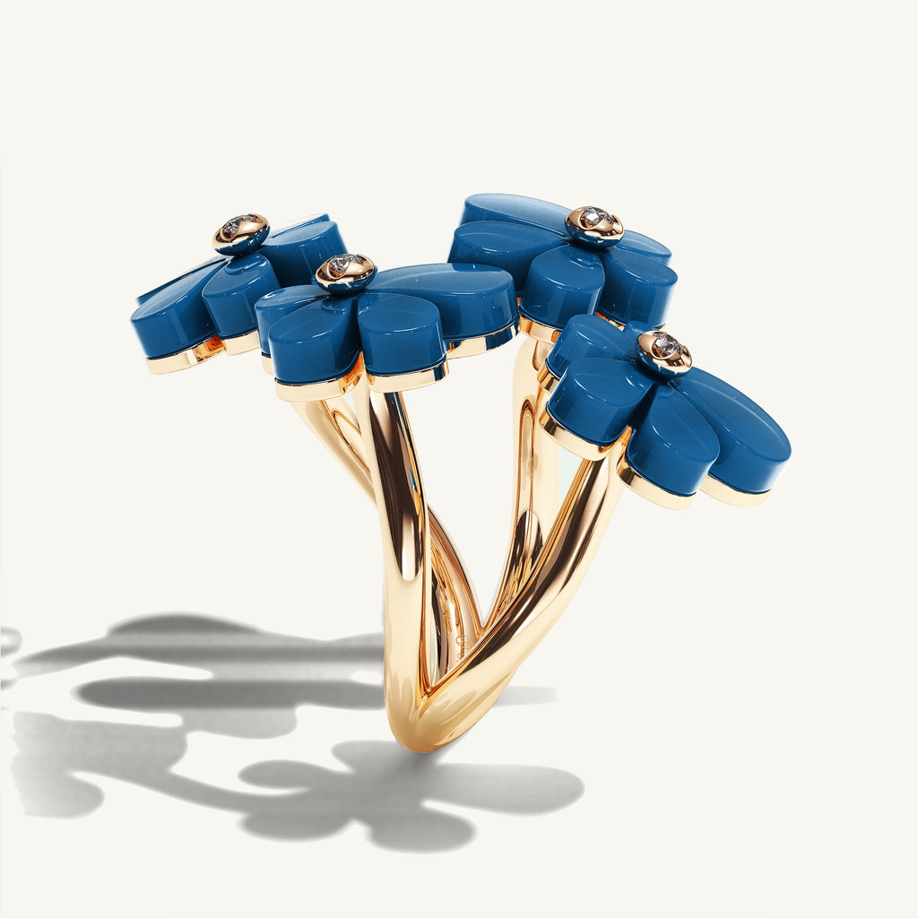 Gisela Blue Agate Tetra Ring — view 4