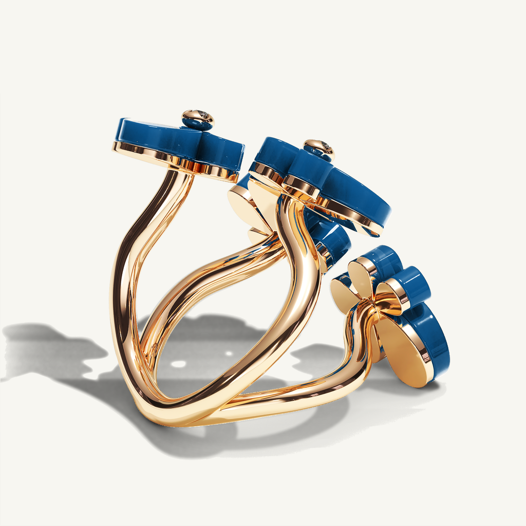Gisela Blue Agate Tetra Ring — view 5
