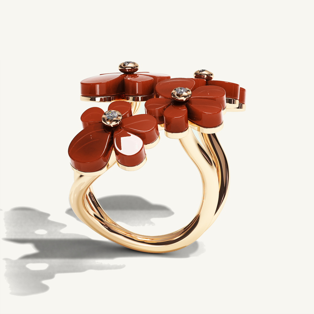 Gisela Carnelian Tetra Ring — view 3