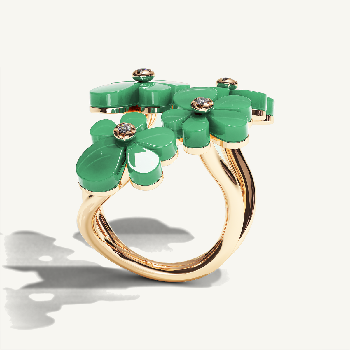 Gisela Chrysoprase Tetra Ring — view 3