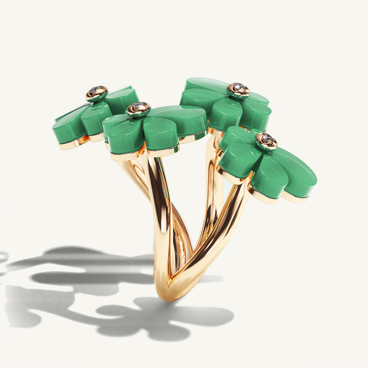 Gisela Chrysoprase Tetra Ring — view 4