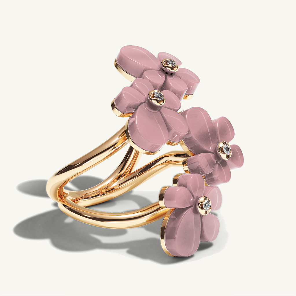 Gisela Rose Quartz Tetra Ring — view 2