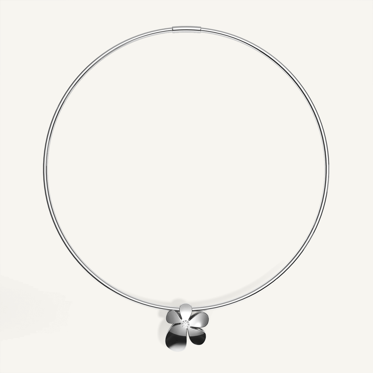 Gisela Bloom Neck Cuff – White Gold product view 1