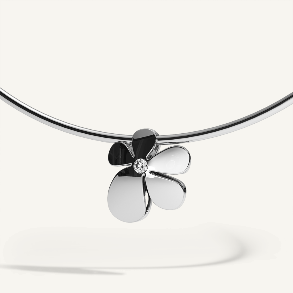 Gisela Bloom Neck Cuff – White Gold product view 2