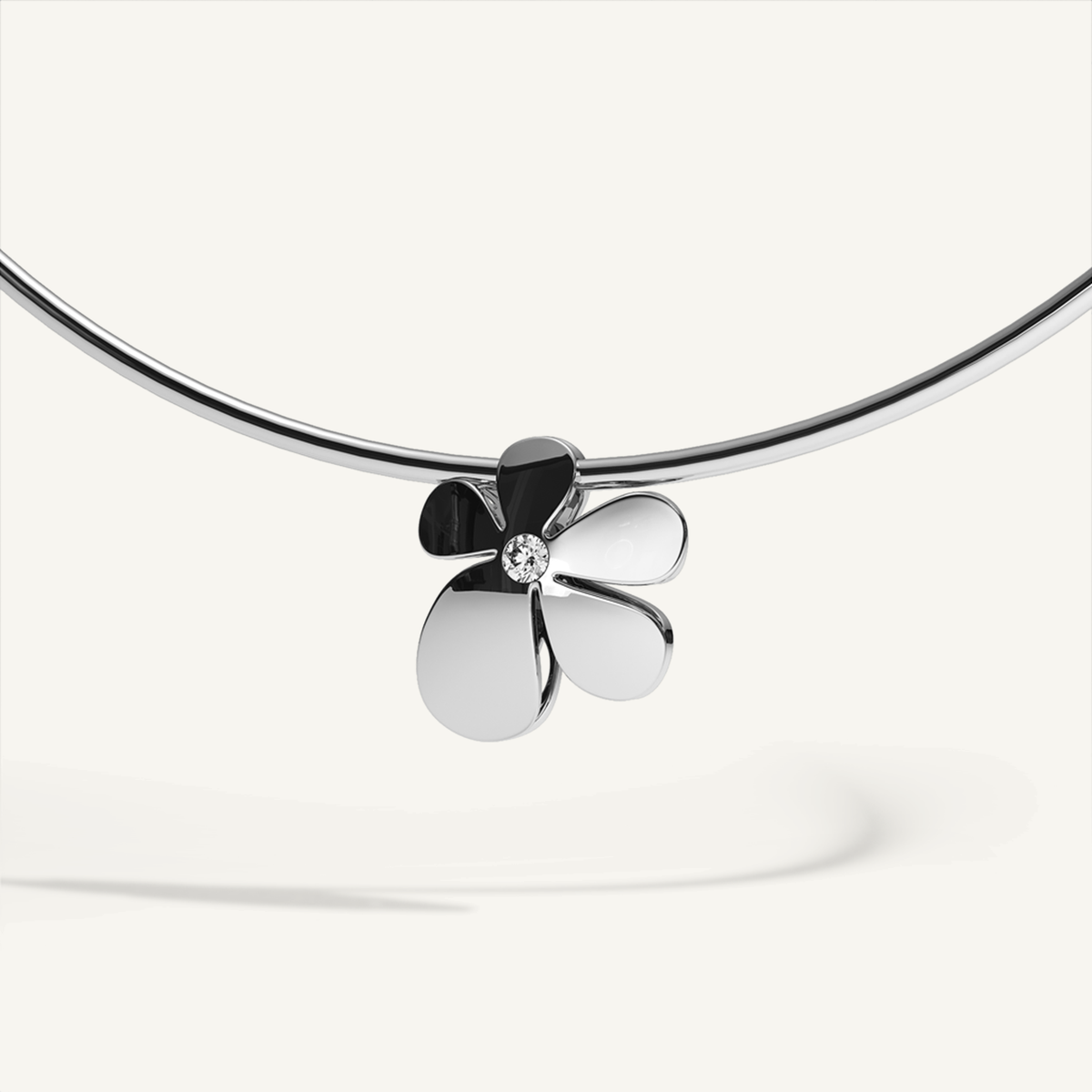Gisela Bloom Neck Cuff – White Gold product view 5