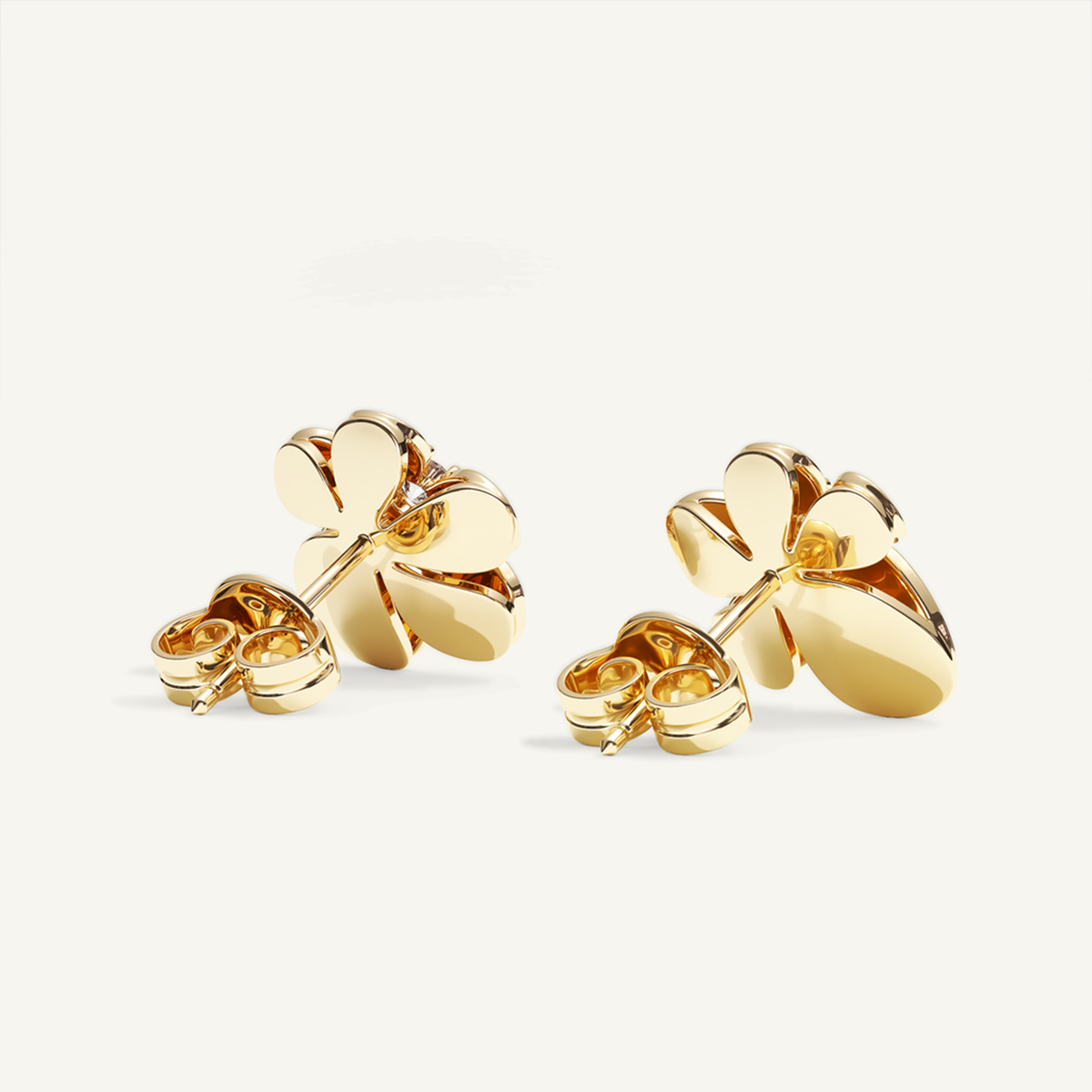 Gisela Diamond Flower Studs – Yellow Gold product view 3