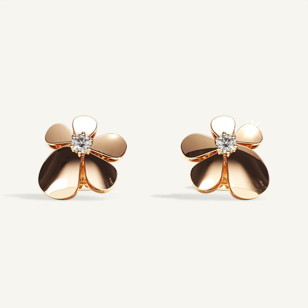 Gisela Diamond Flower Studs – Rose Gold product view 1