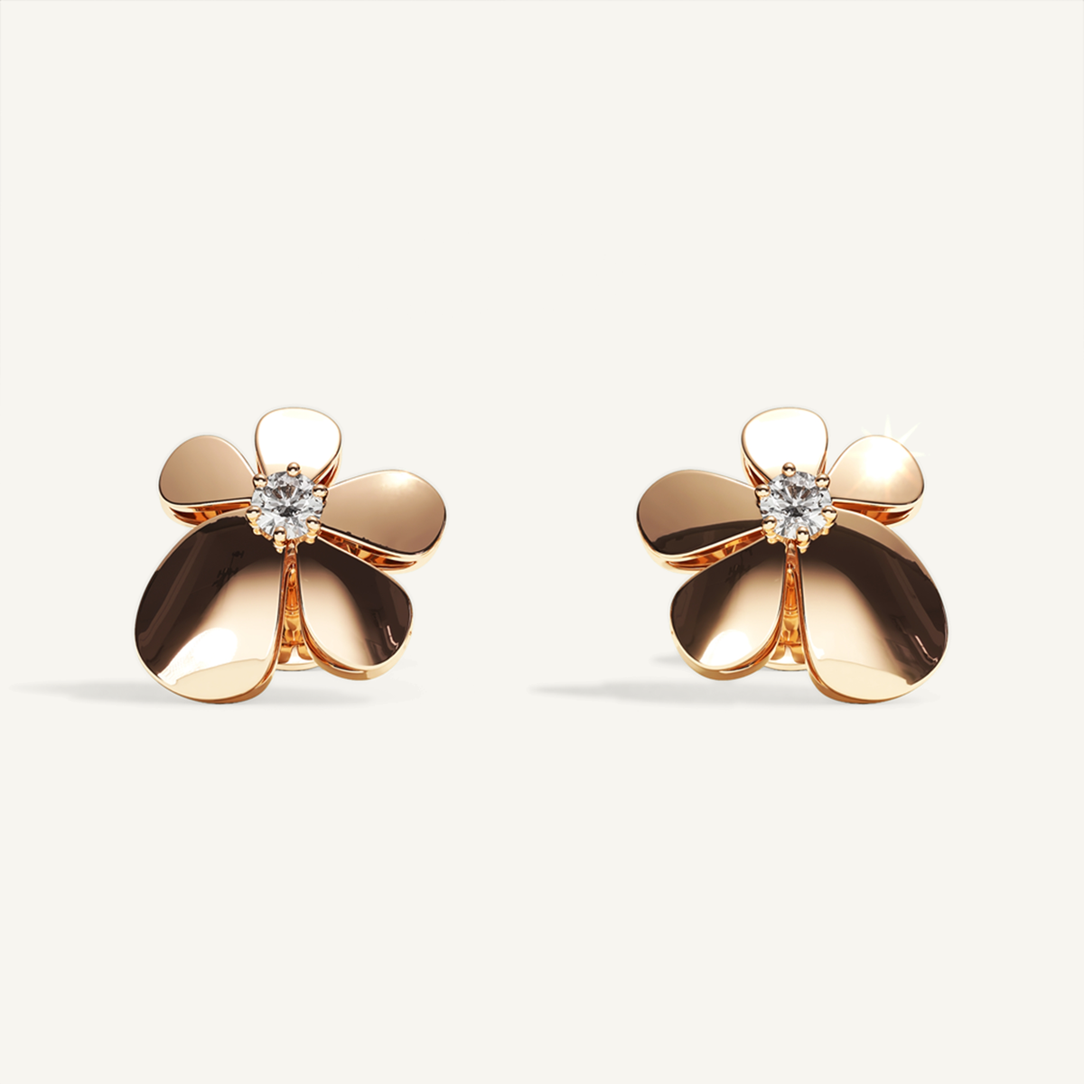 Gisela Diamond Flower Studs – Rose Gold product view 1