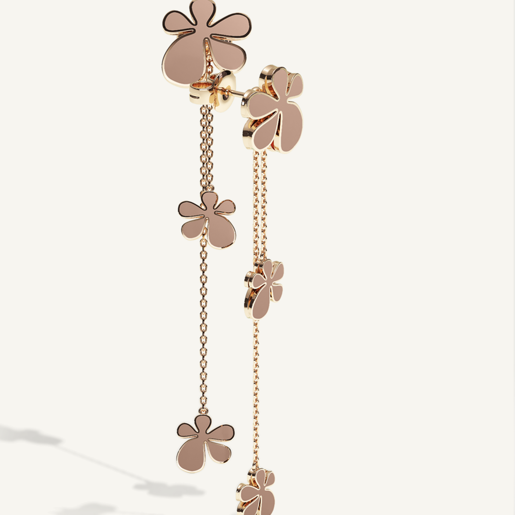 Gisela Enamel Chain Ear Pendants – Mocca Brown product view 4