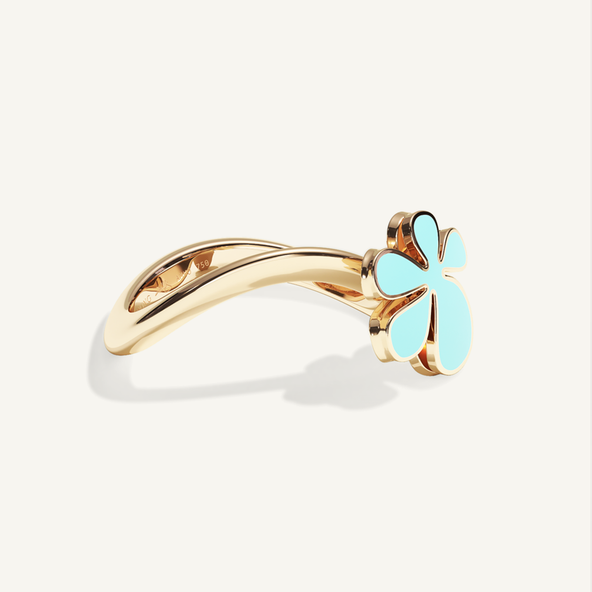 Gisela Enamel Ring – Electric Turquoise product view 2