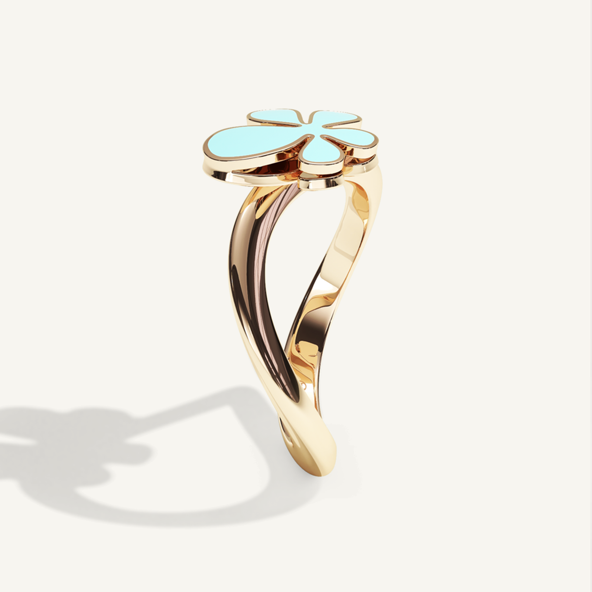 Gisela Enamel Ring – Electric Turquoise product view 4