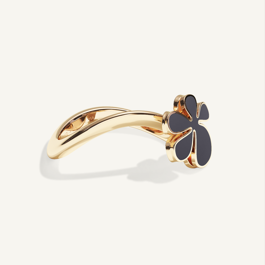 Gisela Enamel Ring – Midnight Black product view 2