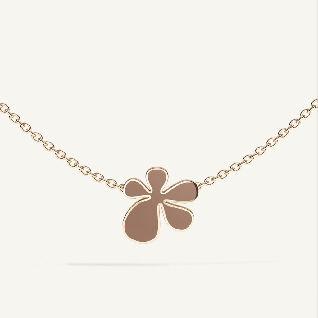 Gisela Enamel Solitaire Necklace – Mocca Brown product view 1