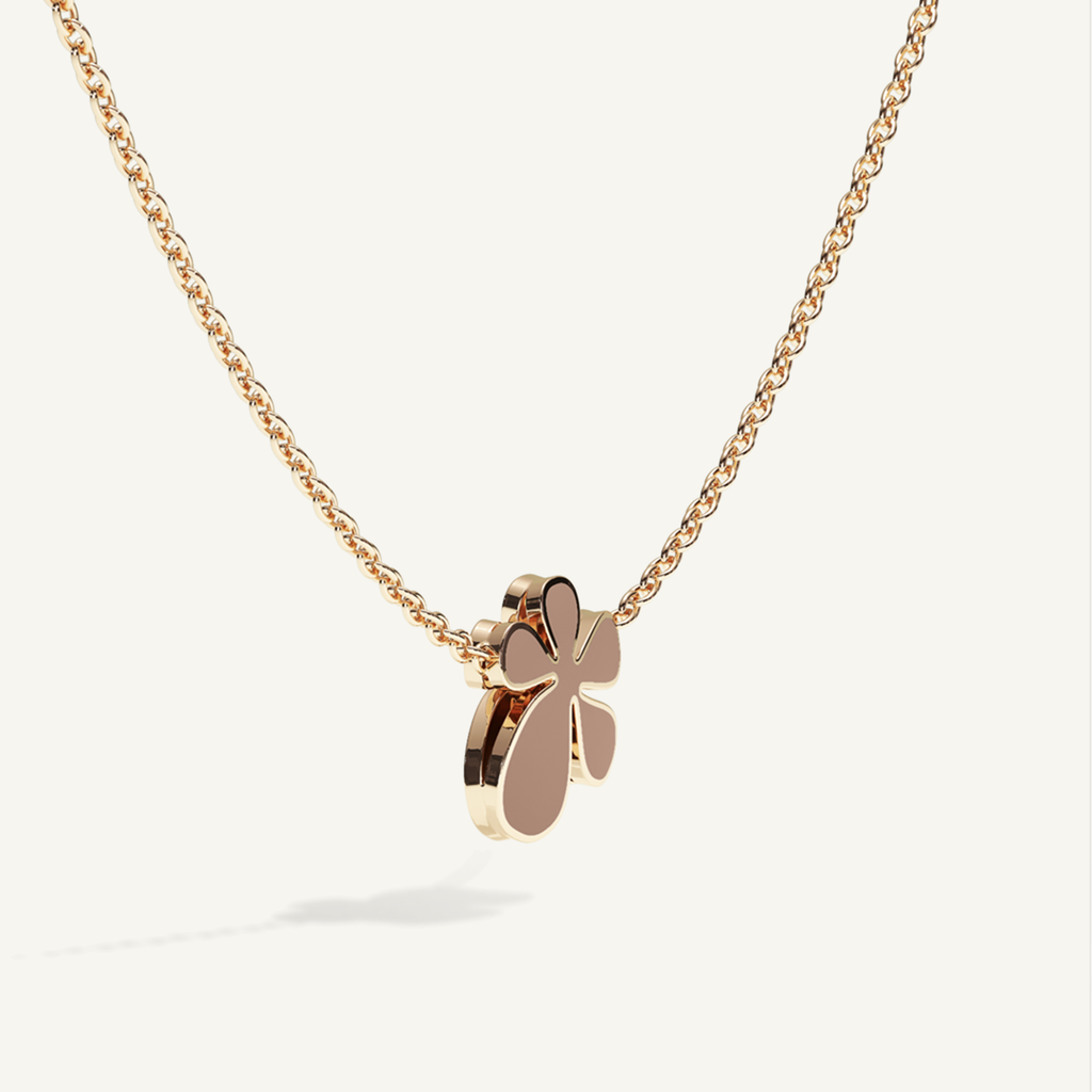 Gisela Enamel Solitaire Necklace – Mocca Brown product view 2
