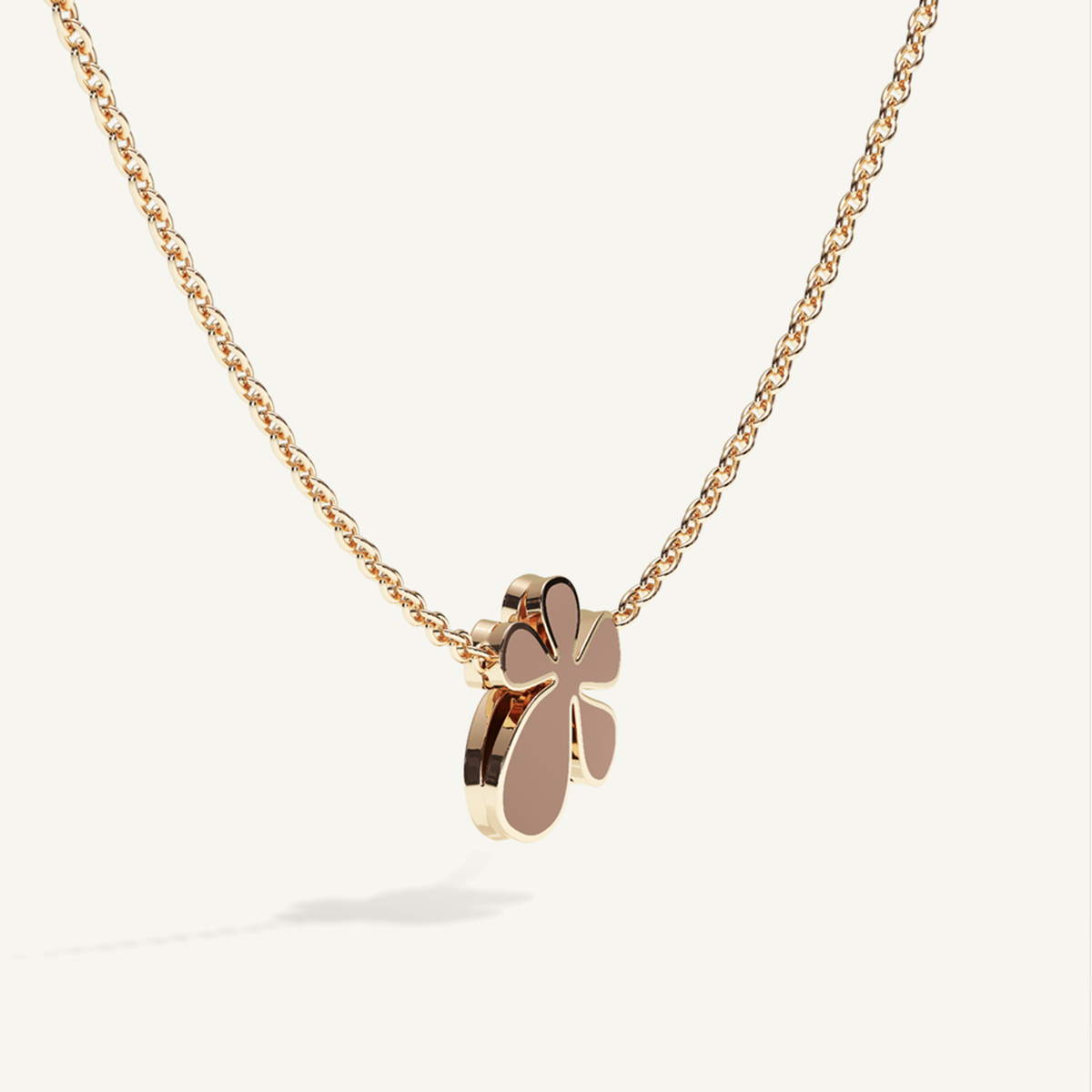 Gisela Enamel Solitaire Necklace – Mocca Brown product view 2