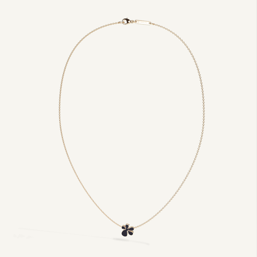 Gisela Enamel Solitaire Necklace – Midnight Black product view 4