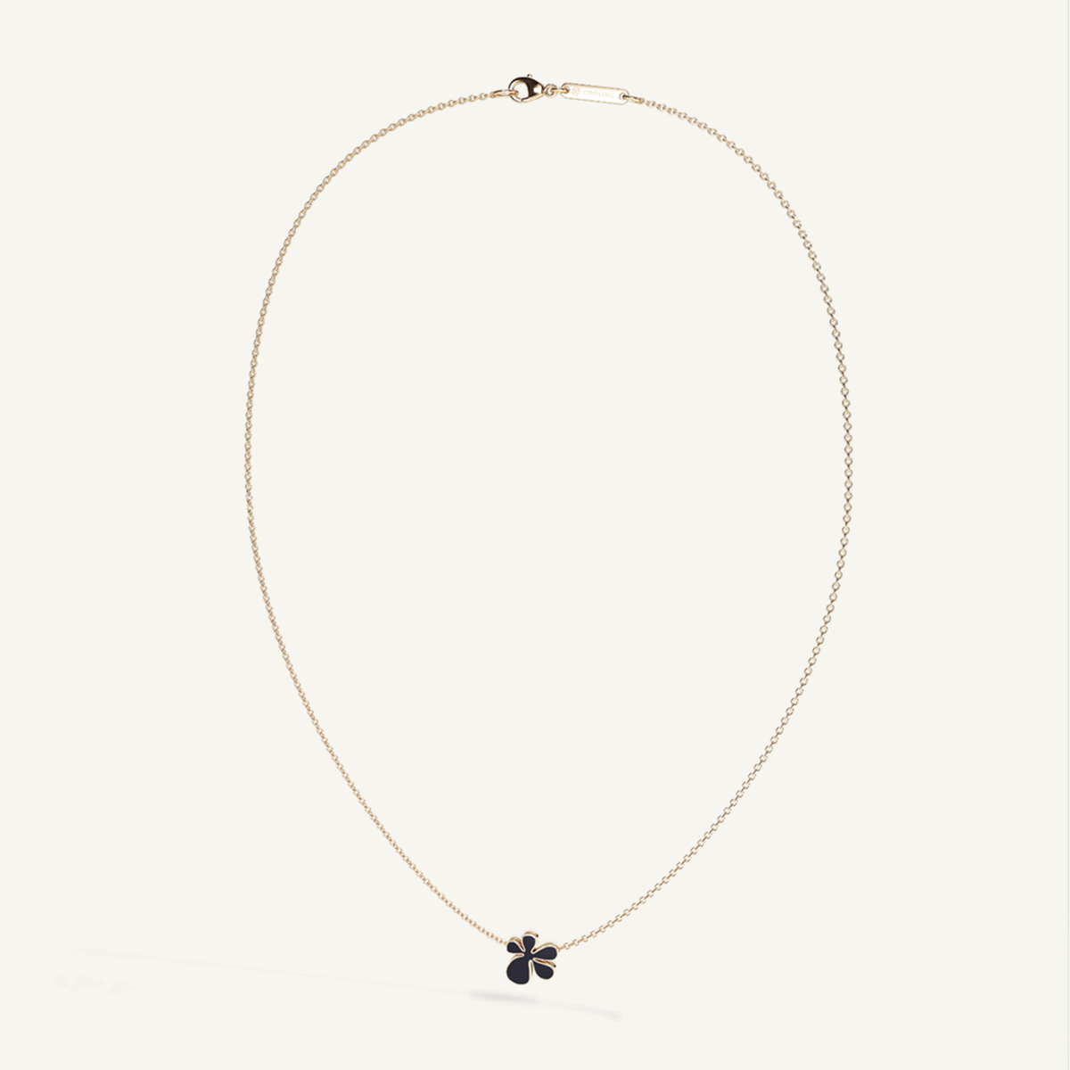 Gisela Enamel Solitaire Necklace – Midnight Black product view 4