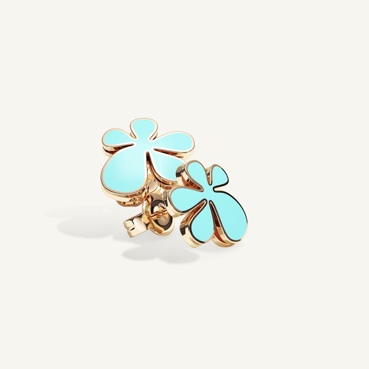 Gisela Enamel Studs – Electric Turquoise product view 4