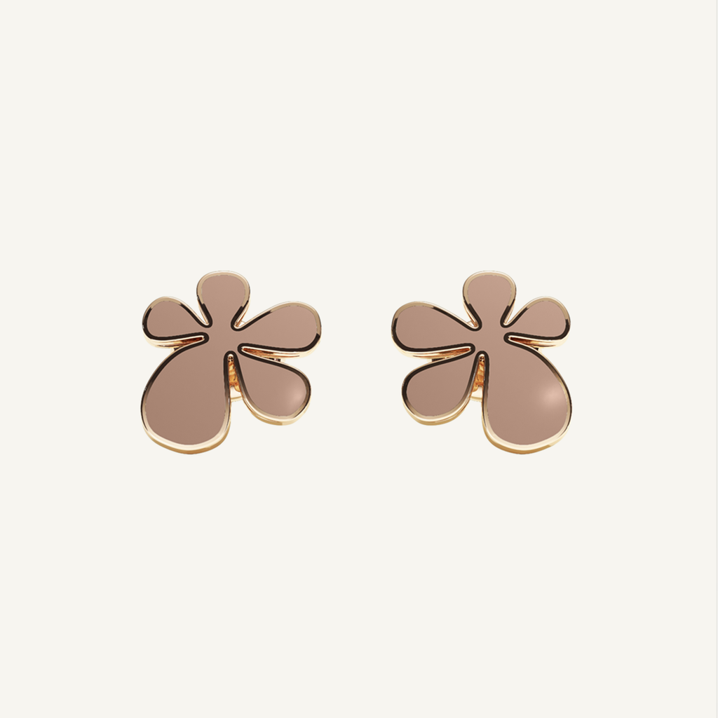Gisela Enamel Studs – Mocca Brown product view 1