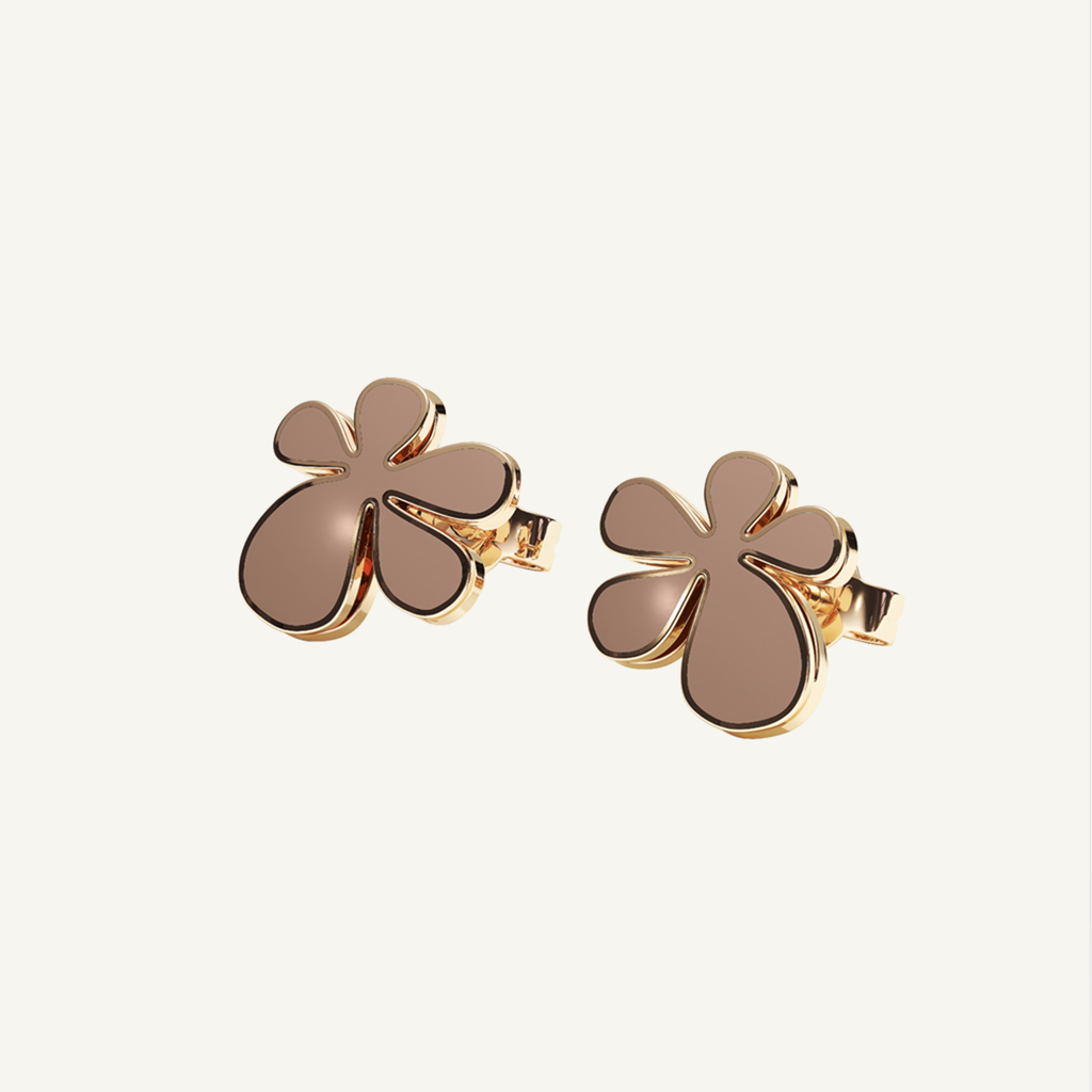 Gisela Enamel Studs – Mocca Brown product view 3